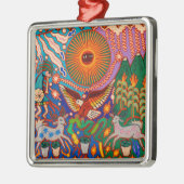 オアハカメキシコマヤントバルアートボホトラベル メタルオーナメント (左)