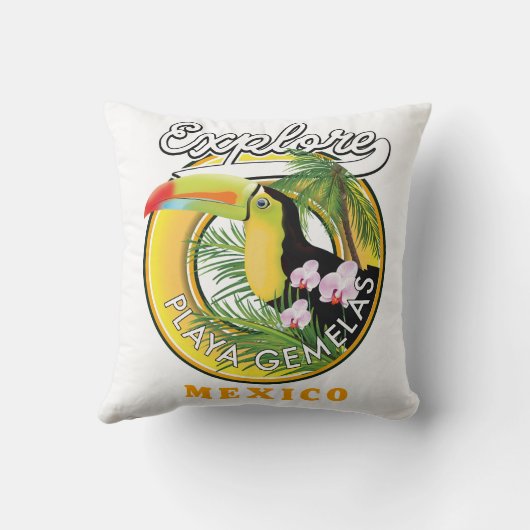 オアハカメキシコ旅行ロゴ装飾用クッション クッション (裏面)