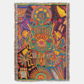 オアハカ州メキシコのメキシコマヤの種族の芸術のBoho旅行 スローブランケット (正面縦)