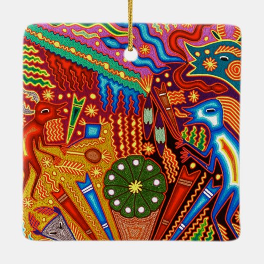 オアハカ州メキシコのメキシコマヤの種族の芸術のBoho旅行 セラミックオーナメント (裏面)