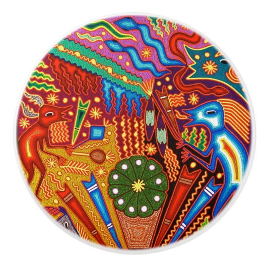 オアハカ州メキシコのメキシコマヤの種族の芸術のBoho旅行 セラミックノブ (正面)