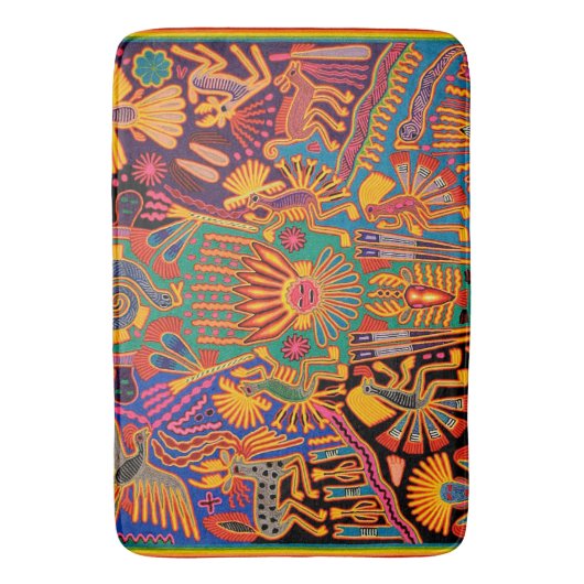 オアハカ州メキシコのメキシコマヤの種族の芸術のBoho旅行 バスマット (正面縦)