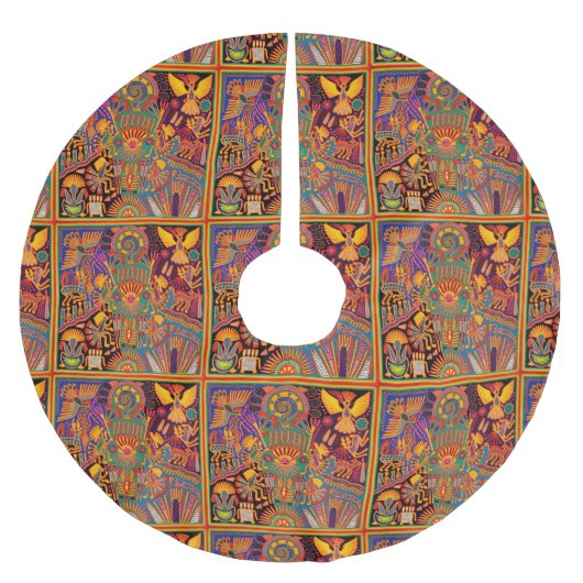 オアハカ州メキシコのメキシコマヤの種族の芸術のBoho旅行 ブラッシュドポリエステルツリースカート (正面)