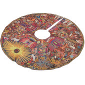 オアハカ州メキシコのメキシコマヤの種族の芸術のBoho旅行 ブラッシュドポリエステルツリースカート (アングル)