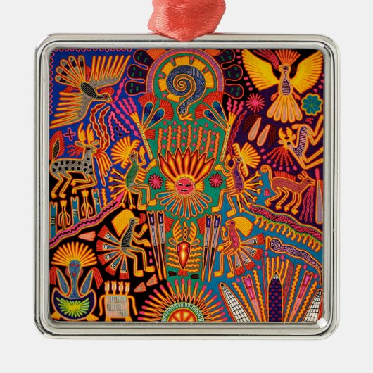 オアハカ州メキシコのメキシコマヤの種族の芸術のBoho旅行 メタルオーナメント (正面)