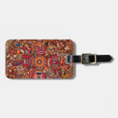 オアハカ州メキシコのメキシコマヤの種族の芸術のBoho旅行 ラゲッジタグ (正面横)