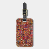 オアハカ州メキシコのメキシコマヤの種族の芸術のBoho旅行 ラゲッジタグ (正面縦)