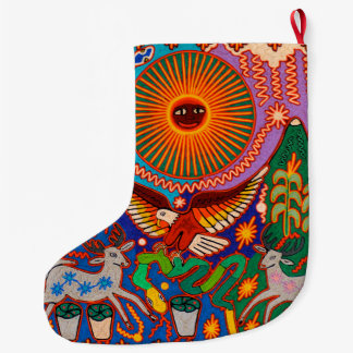 オアハカ州メキシコのメキシコマヤの種族の芸術のBoho旅行 ラージクリスマスストッキング