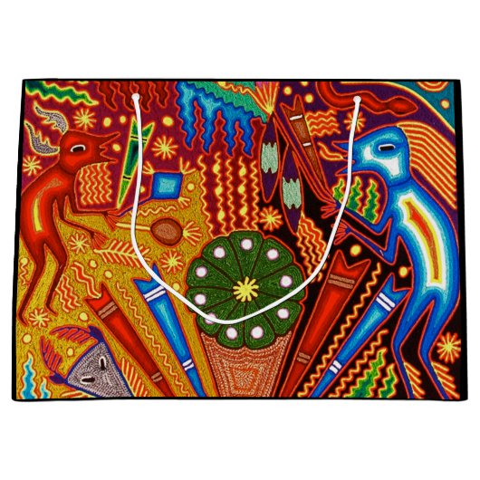 オアハカ州メキシコのメキシコマヤの種族の芸術のBoho旅行 ラージペーパーバッグ (正面)