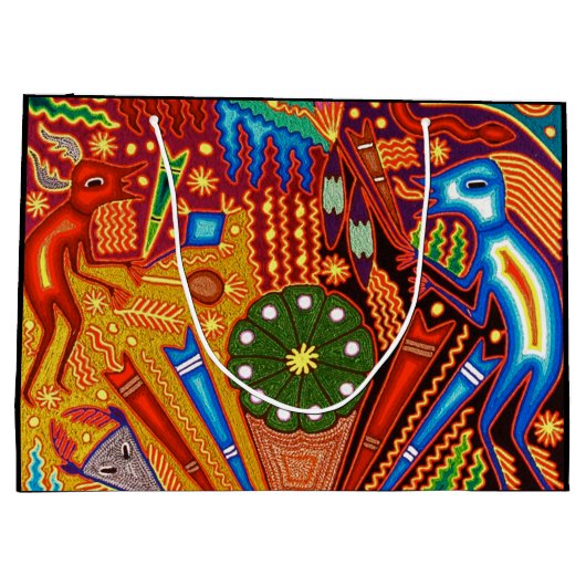 オアハカ州メキシコのメキシコマヤの種族の芸術のBoho旅行 ラージペーパーバッグ (裏面)