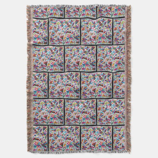 オアハカ州メキシコメキシコマヤのヒスパニックの民族のBoho スローブランケット (正面縦)