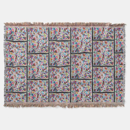 オアハカ州メキシコメキシコマヤのヒスパニックの民族のBoho スローブランケット (正面)