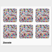 オアハカ・メキシコ・マヤ・ヒスパニック・エスニック・ボホ スクエアシール (シート)