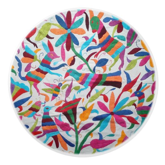 オアハカ・メキシコ・マヤ・ヒスパニック・エスニック・ボホ セラミックノブ (正面)