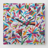 オアハカ・メキシコ・メキシコ・マヤ系ヒスパニック系ボホ族 スクエア壁時計 (正面)