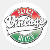 オアハカ メキシコ ヴィンテージ ロゴ ラウンドシール (正面)