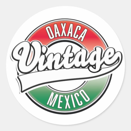 オアハカ メキシコ ヴィンテージ ロゴ ラウンドシール (正面)