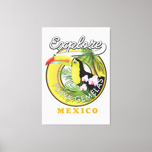 オアハカ メキシコ 旅行 ロゴ キャンバスプリント (正面)