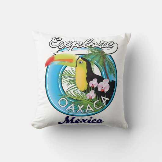 オアハカ メキシコ 旅行 ロゴ クッション (正面)