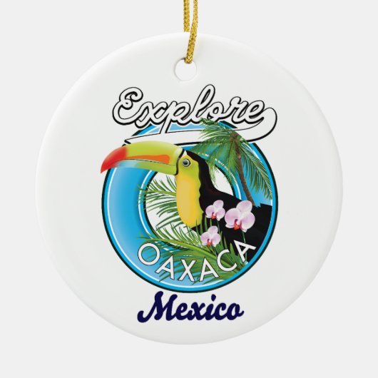 オアハカ メキシコ 旅行 ロゴ セラミックオーナメント (正面)