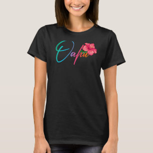 オアフハワイアンハイビスカスフラワーズハワイビーチルアウ(ハワイ式宴会)P Tシャツ