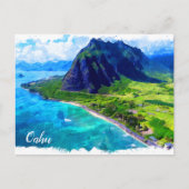 オアフハワイパノラマビュービーチ ポストカード (正面)