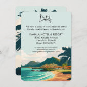 オアフハワイビーチパーム結婚ツリーのエンクロージャカード エンクロージャーカード (正面/裏面)