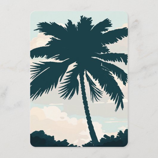 オアフハワイビーチパーム結婚ツリーのエンクロージャカード エンクロージャーカード (裏面)