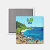 オアフハワイビーチヴィンテージ マグネット (正面/裏面)