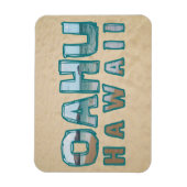 オアフハワイビーチ写真文字 マグネット (縦)