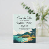 オアフハワイビーチ結婚式保存日 招待状 (スタンド正面)