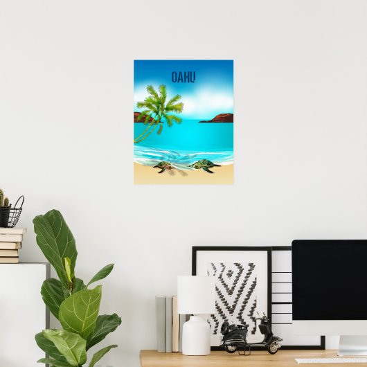 オアフハワイ旅行 ポスター (ホームオフィス)