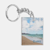 オアフハワイ海ウェーブズ&ビーチ キーホルダー (正面左)