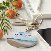 オアフハワイ海ウェーブズ&ビーチ キーホルダー (側面)