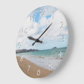 オアフハワイ海ウェーブズ&ビーチ ラージ壁時計 (傾斜)