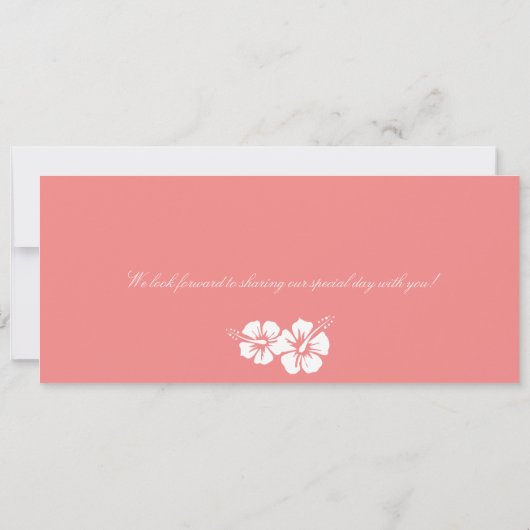 オアフハワイHibiscusボーディングパス結婚ズ 招待状 (裏面)