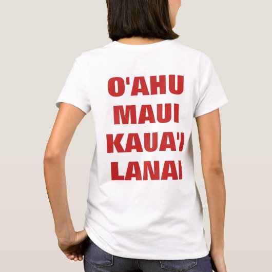 オアフマウイカウアイ島Lanai Tシャツ (裏面)