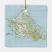 オアフヴィンテージの地図 セラミックオーナメント (裏面)