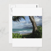 オアフ島のビーチ ポストカード (正面/裏面)