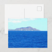 オアフ島の太平洋から見たダイヤモンドヘッド火山 ポストカード (正面/裏面)
