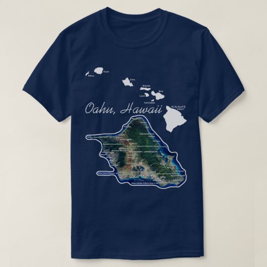 オアフ島ハワイ ハワイアンアイランズ Tシャツ (デザイン正面)