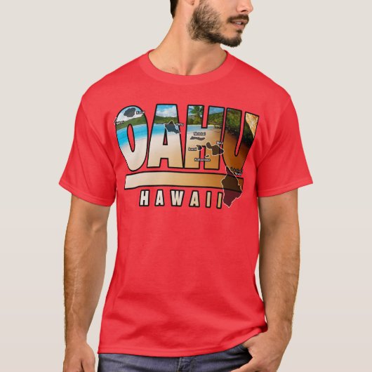 オアフ島ハワイ ハワイアンアイランズ Tシャツ (正面)