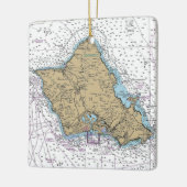 オアフ島ハワ航海のイ図 セラミックオーナメント (左)