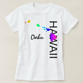 オアフ島 – ハワイ諸島ネオンレインボー Tシャツ
