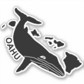 オアフ島 – ハワイ諸島ハンバックステッカー シール (正面)