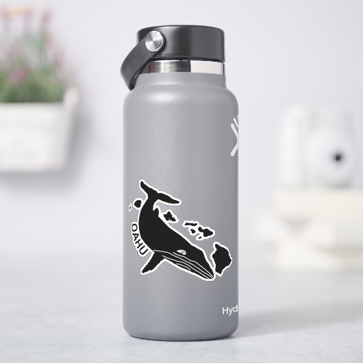 オアフ島 – ハワイ諸島ハンバックステッカー シール (HydroFlask)