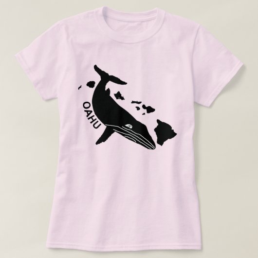 オアフ島 – ハワイ諸島ハンバック Tシャツ (デザイン正面)