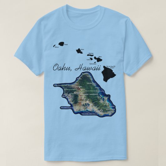オアフ島 ハワイ ハワイ諸島 Tシャツ (デザイン正面)