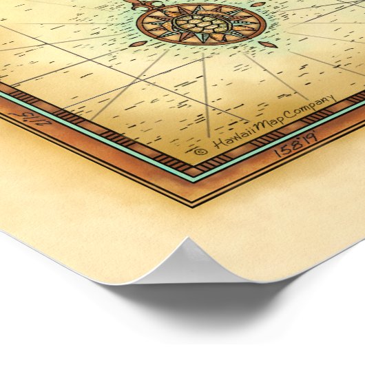 オアフ島（ハワイ） ポスター (角)