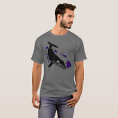 オアフ島 – パープルハワイ諸島ハンバック Tシャツ (正面フル)